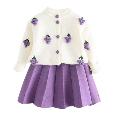 Foliet Girls Knit Cardigan Skirt Set