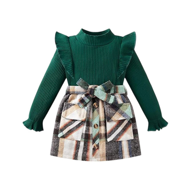 Foliet Cute Toddler Girl Fall Skirt Set