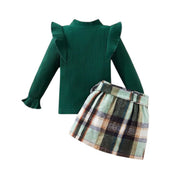 Foliet Cute Toddler Girl Fall Skirt Set